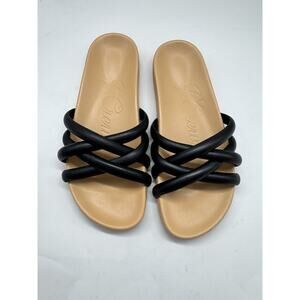 J. Crew Pacific Cushy Strap Sandals Womens Size 6 Leather Classic Elegant Slides